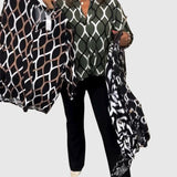 Noor – Grafikus mintás blúz