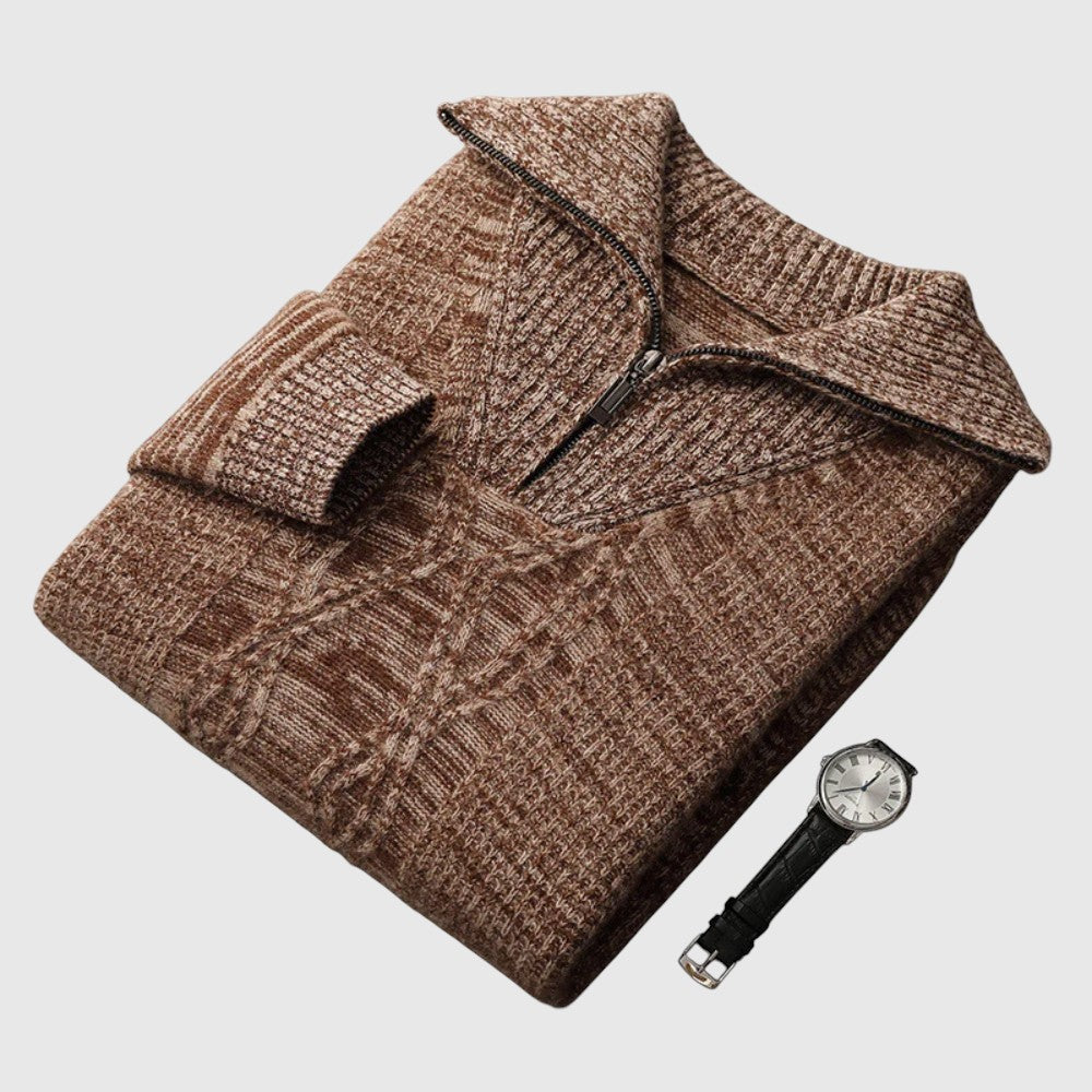 Farkas - Taranto merinógyapjú pulóver cipzárral