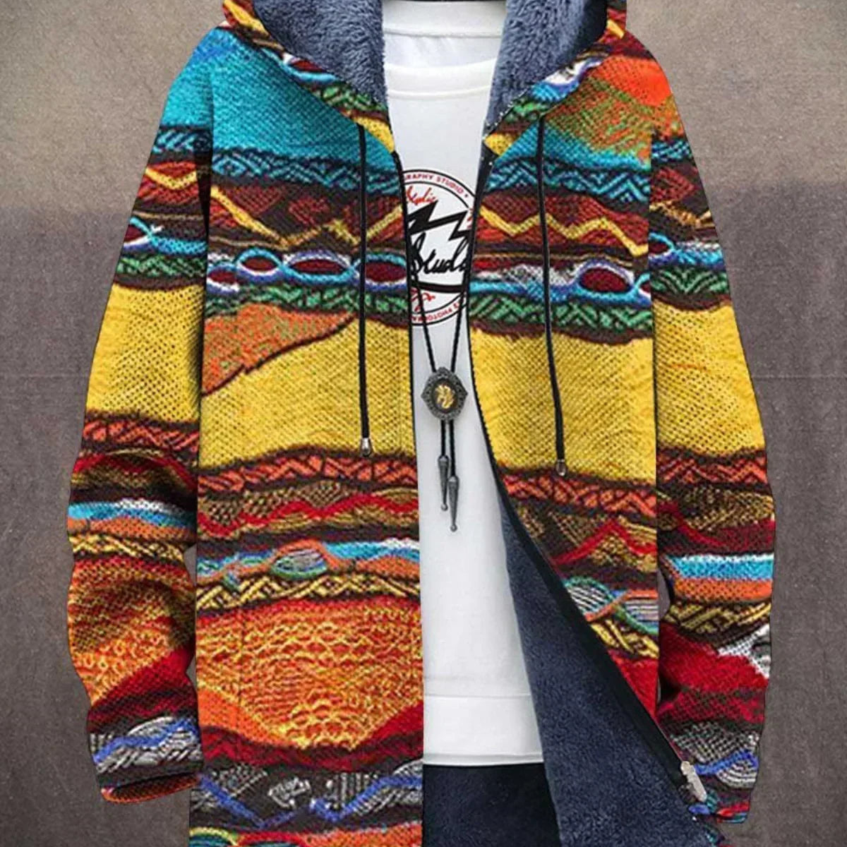 Bronte™ | Luxus Művészetihletésű Kapucnis Dzseki Cipzárral