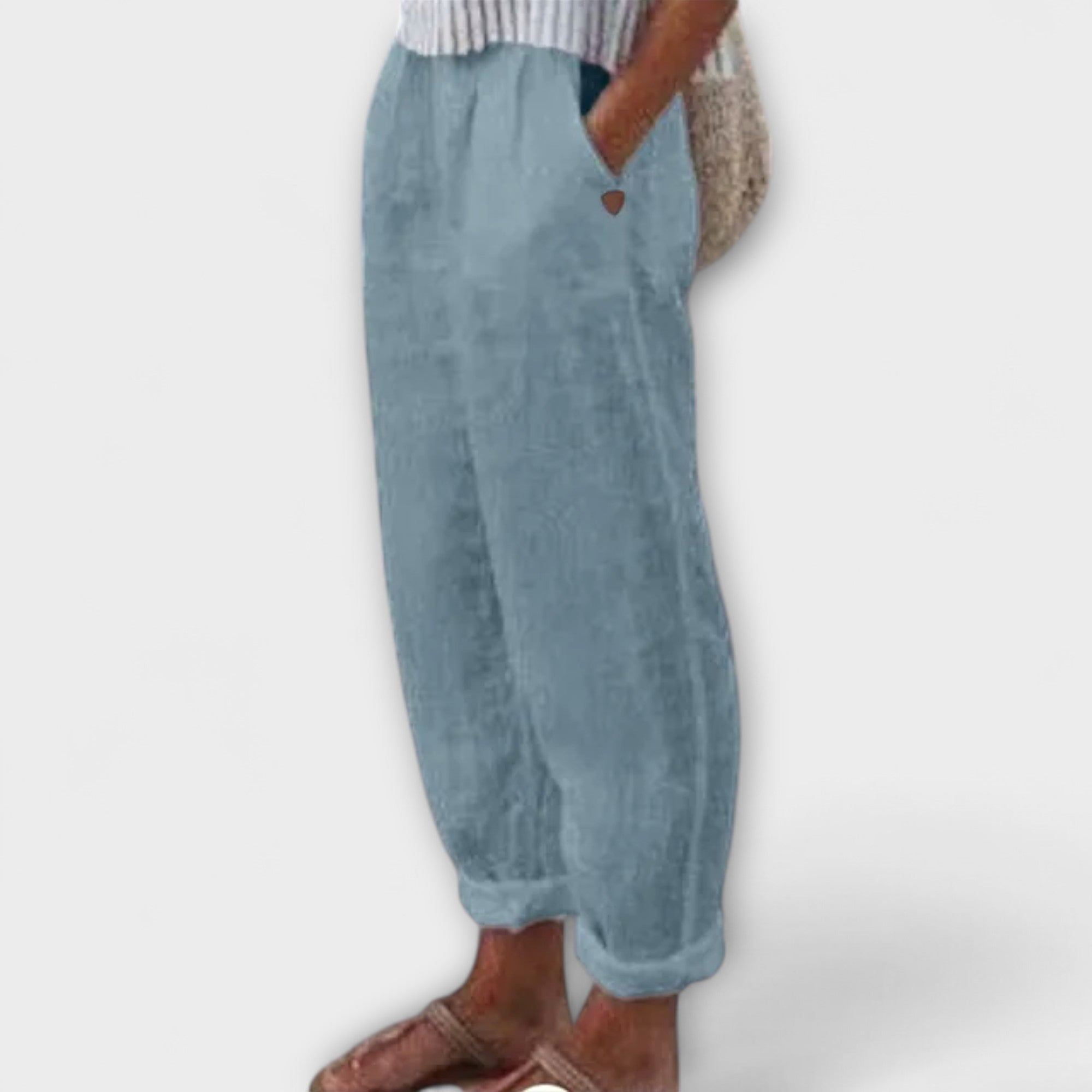 Klara - Puha derékú nadrág oldalsó zsebekkel