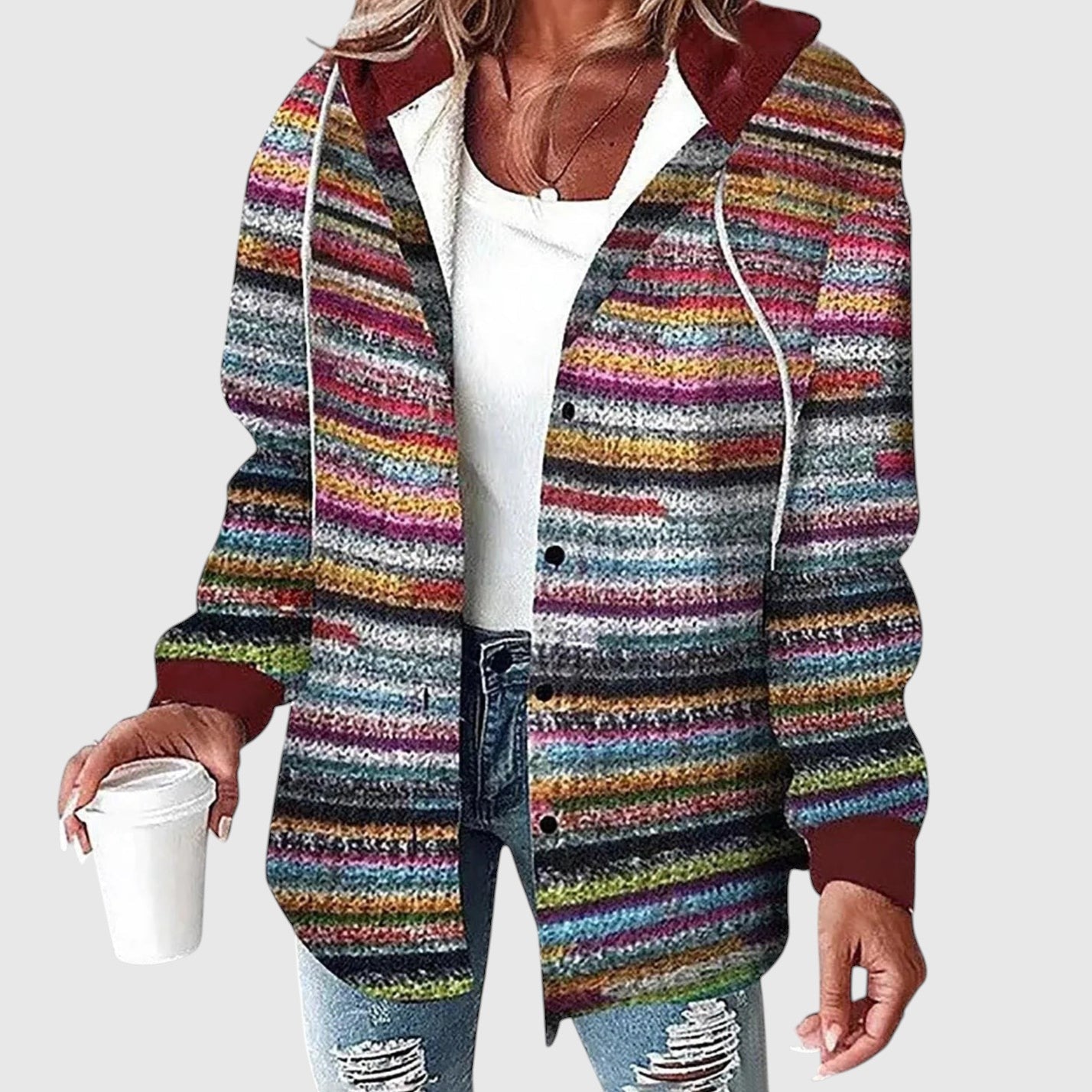 Maya – Kockás mindennapi kabát kapucnival