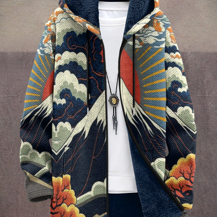 Kalina™ | Luxus művészet inspirálta kapucnis dzseki cipzárral